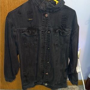 Black oversized jean jacket